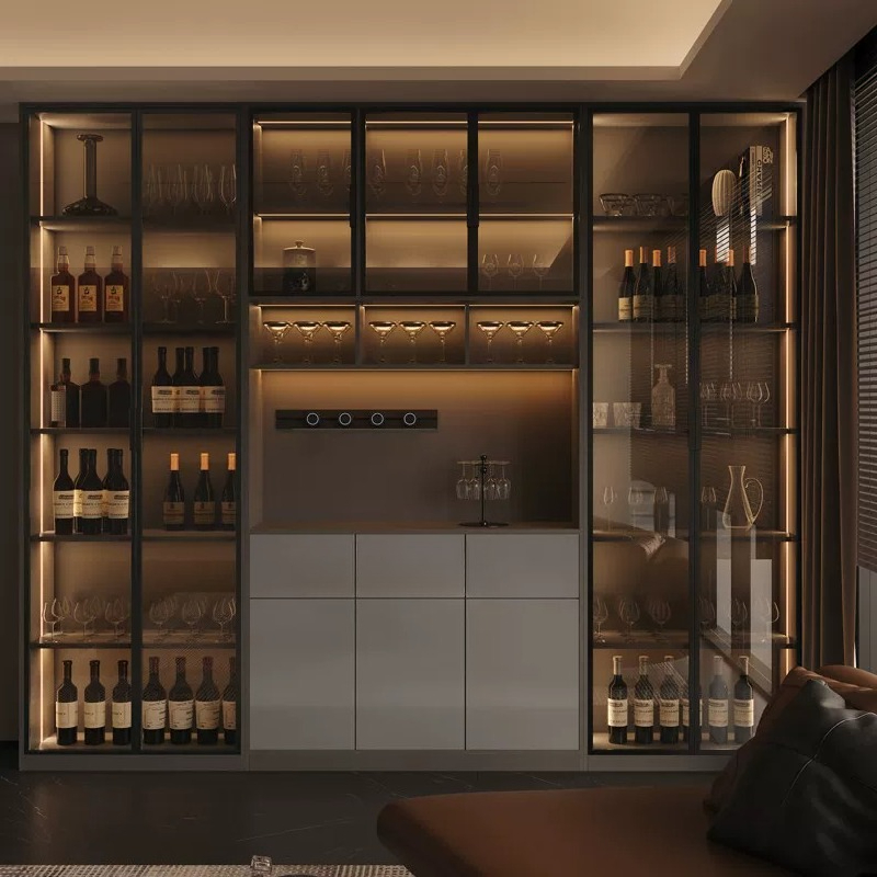 Light luxury Italian dining si - огляд і ціна Glass Cabinet Display