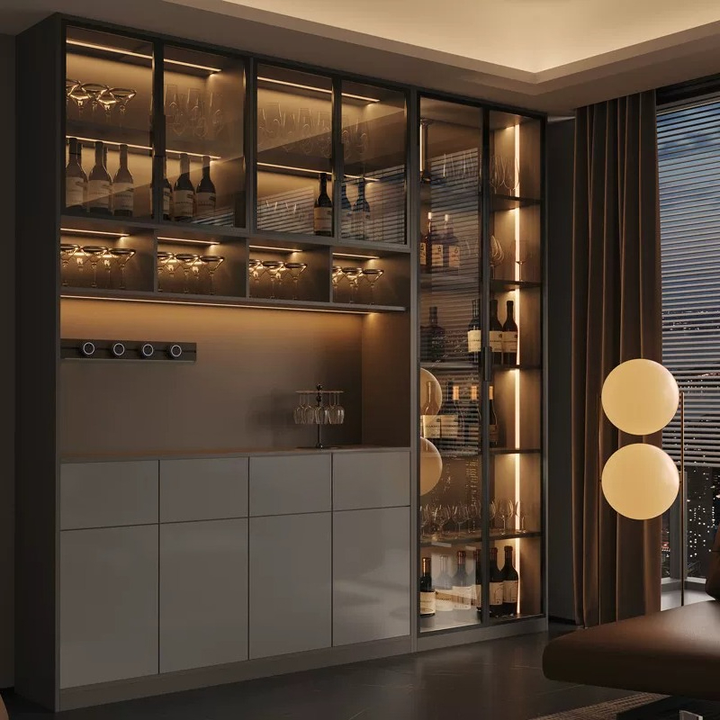 Light luxury Italian dining si - огляд і ціна Glass Cabinet Display