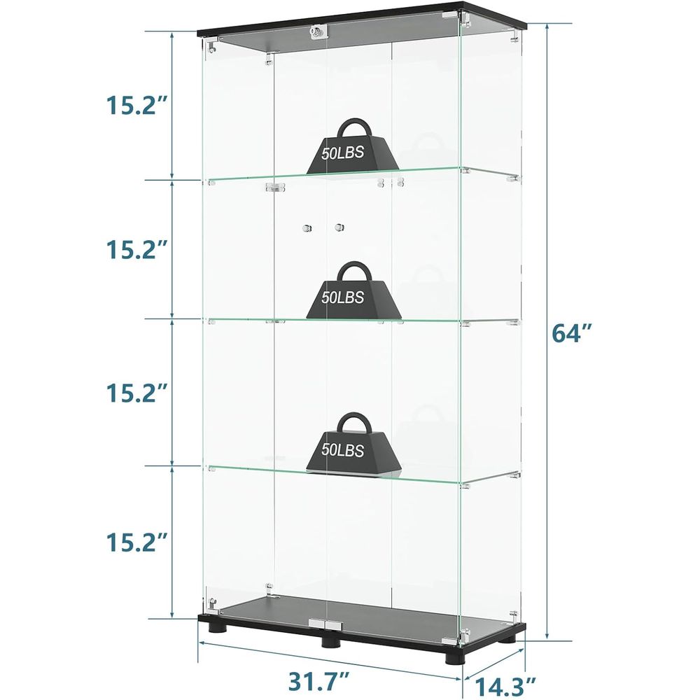 Glass Display Cabinet with 4-S - огляд і ціна Glass Cabinet Display
