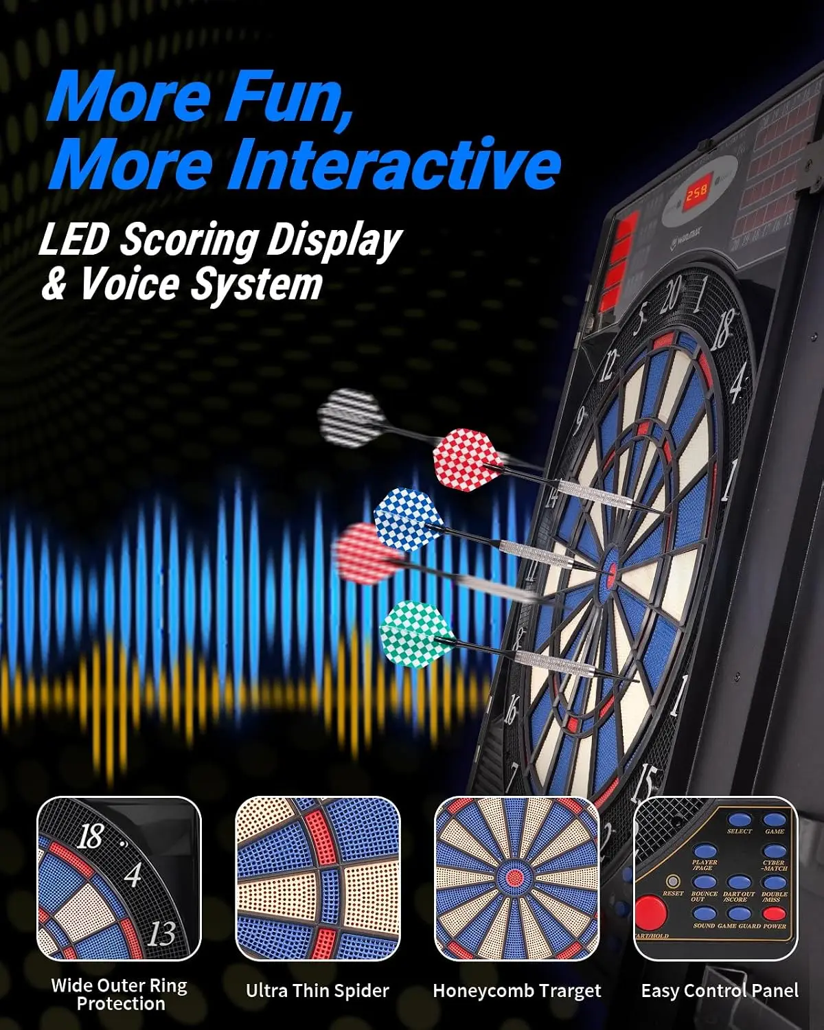 Electronic Dart Board Cabinet  - огляд і ціна Electronic Dartboard Cabinet