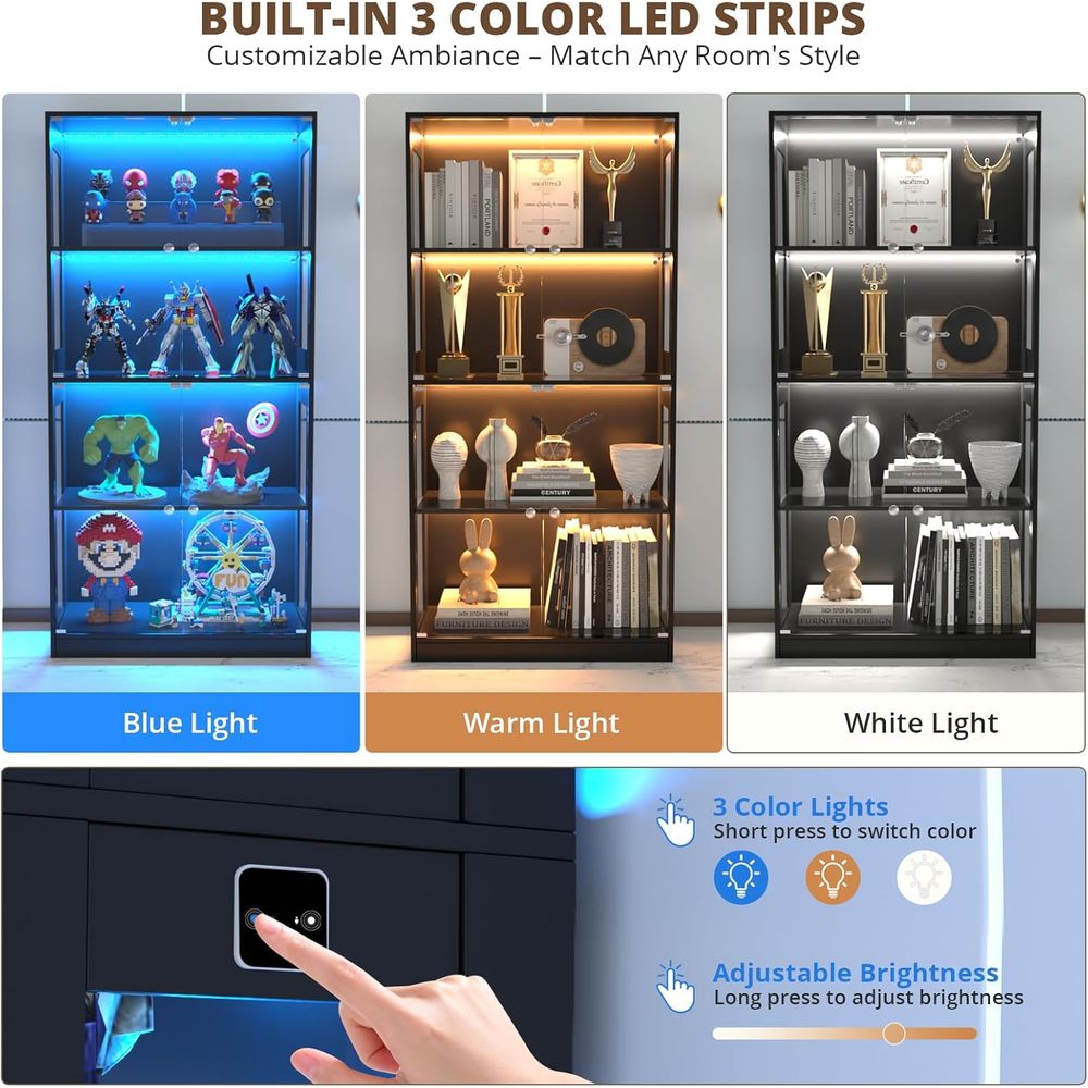 65 Glass Door Display Cabinet, - огляд і ціна Glass Cabinet Display