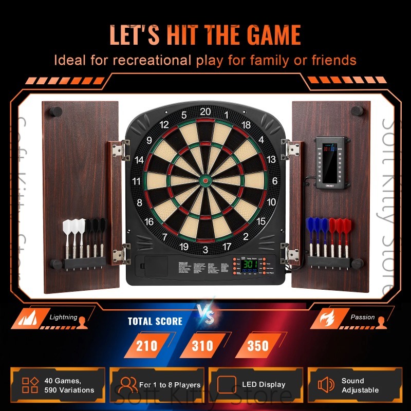 Dartboard and Cabinet Set Hide - огляд і ціна Electronic Dartboard Cabinet