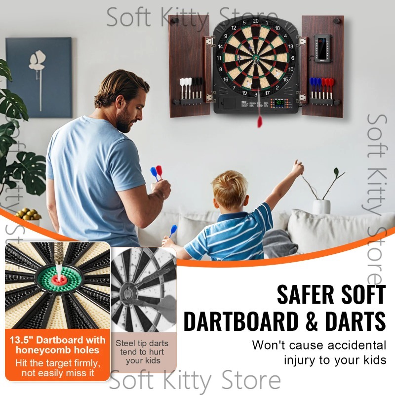 Dartboard and Cabinet Set Hide - огляд і ціна Electronic Dartboard Cabinet