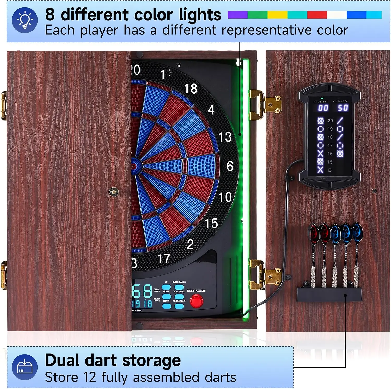 Electronic Dartboard Cabinet S - огляд і ціна Electronic Dartboard Cabinet