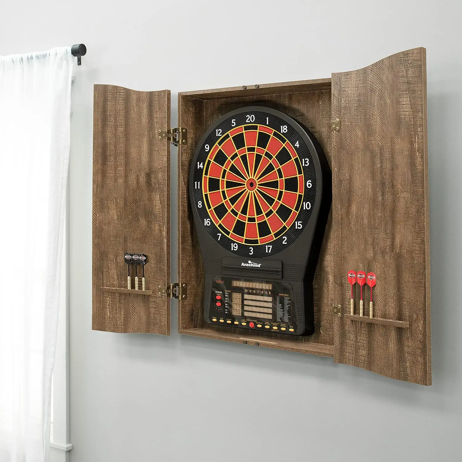 BestsellerMI Sports Brown Cric - огляд і ціна Electronic Dartboard Cabinet
