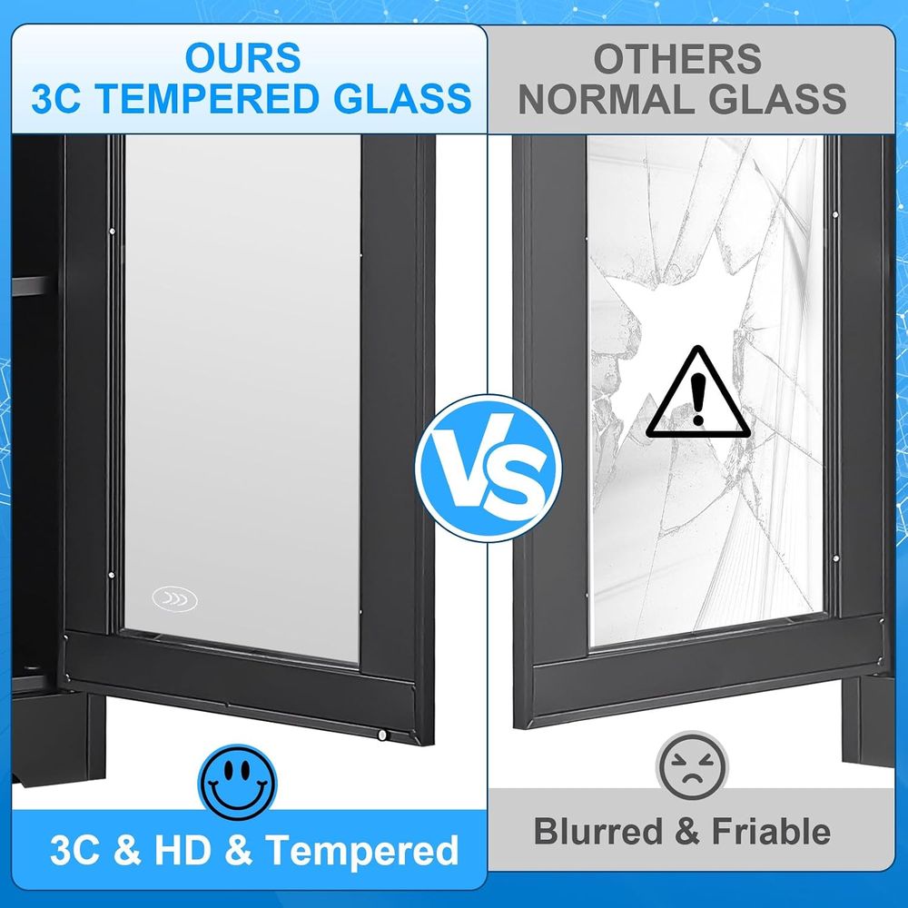 Glass Display Cabinet with Loc - огляд і ціна Glass Cabinet Display