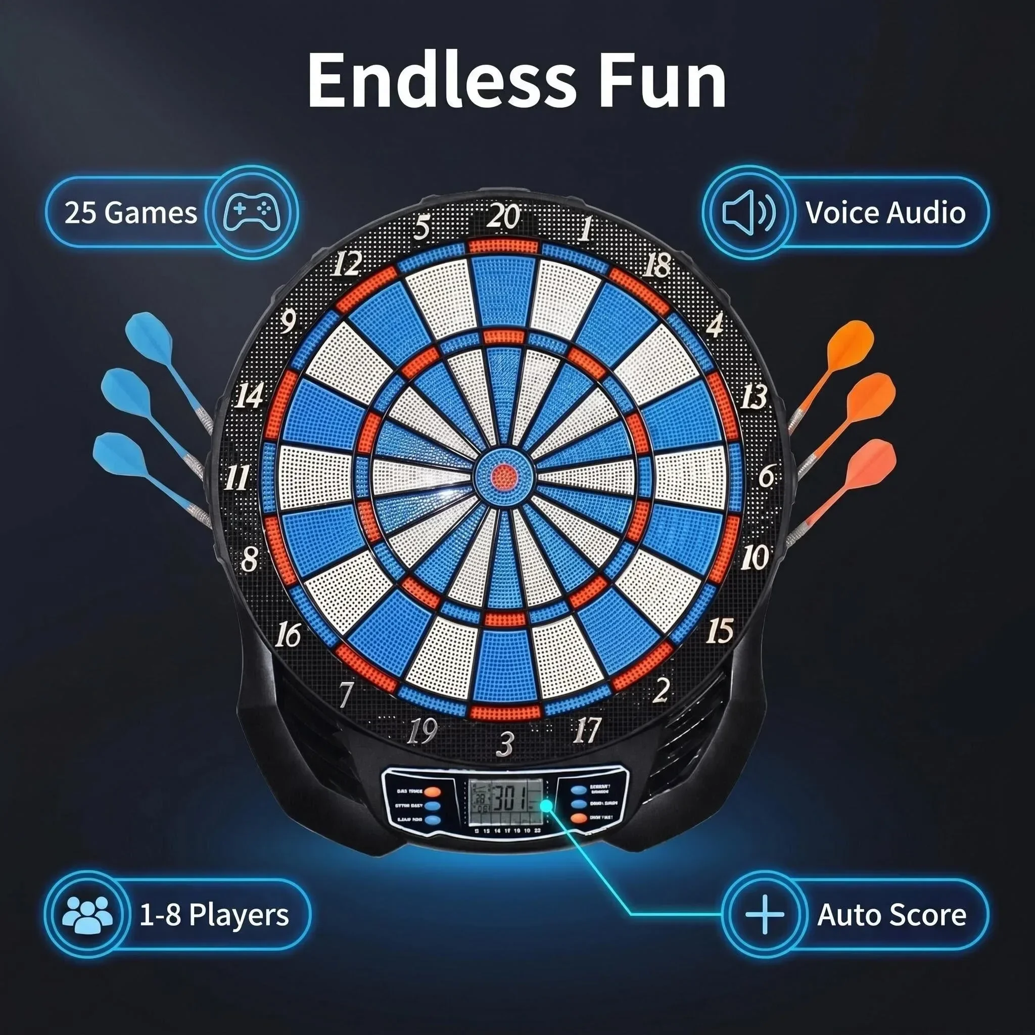 DartVibe Advanced Electronic D - огляд і ціна Electronic Dartboard Cabinet