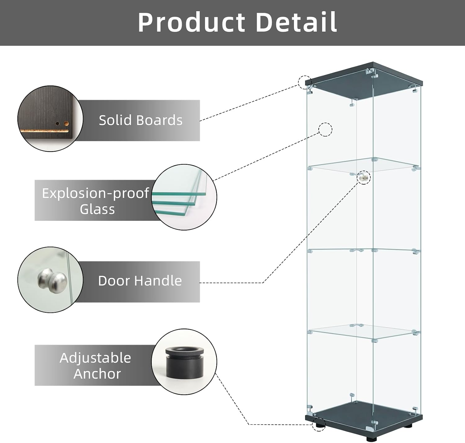 Glass Display Cabinet With Loc - огляд і ціна Glass Cabinet Display