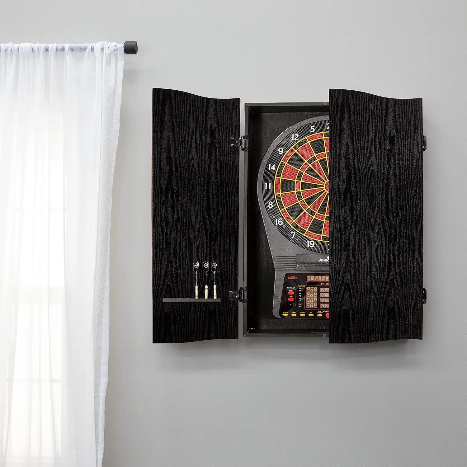 Black CricketPro Dartboard Cab - огляд і ціна Electronic Dartboard Cabinet