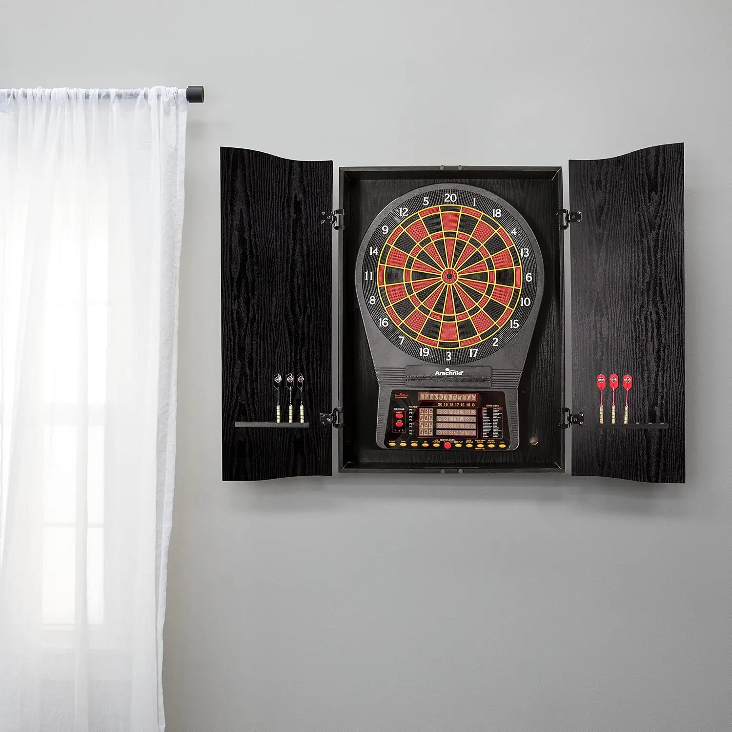 Black CricketPro Dartboard Cab - огляд і ціна Electronic Dartboard Cabinet