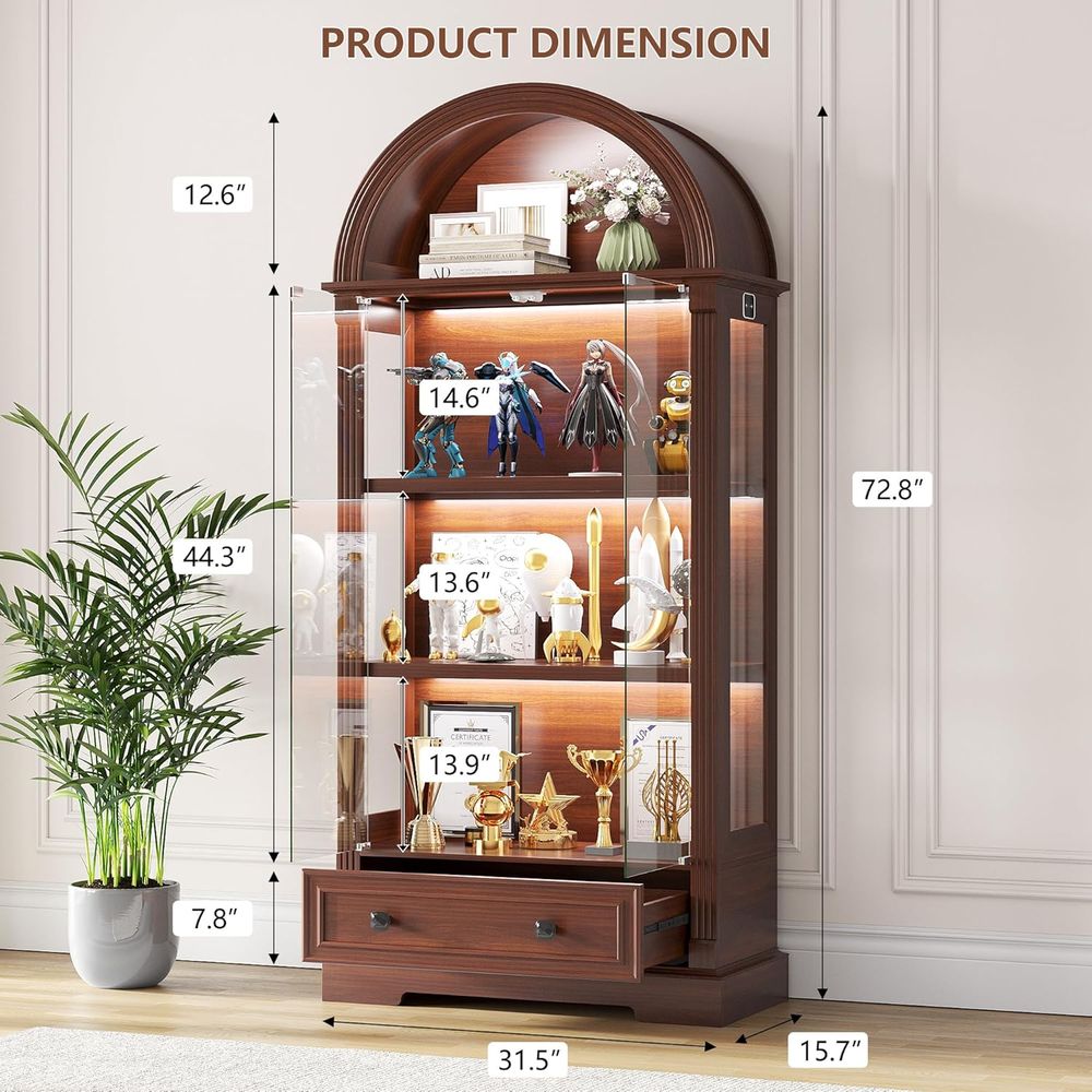 Curio Cabinet with Glass Do& L - огляд і ціна Glass Cabinet Display