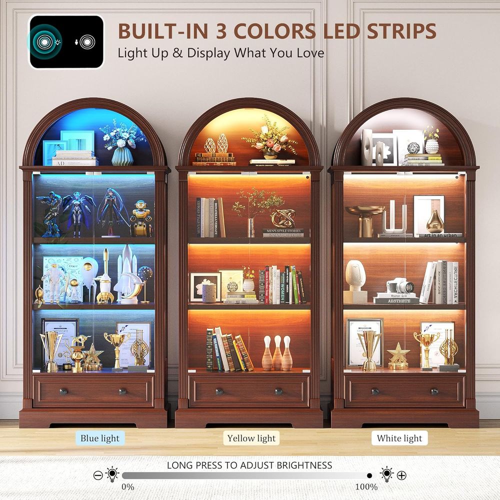 Curio Cabinet with Glass Do& L - огляд і ціна Glass Cabinet Display