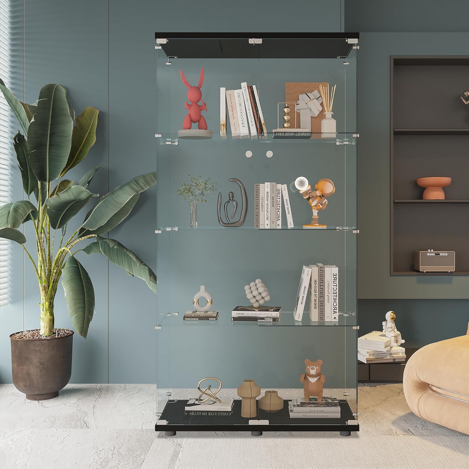 Glass Display Cabinet with 4 S - огляд і ціна Glass Cabinet Display