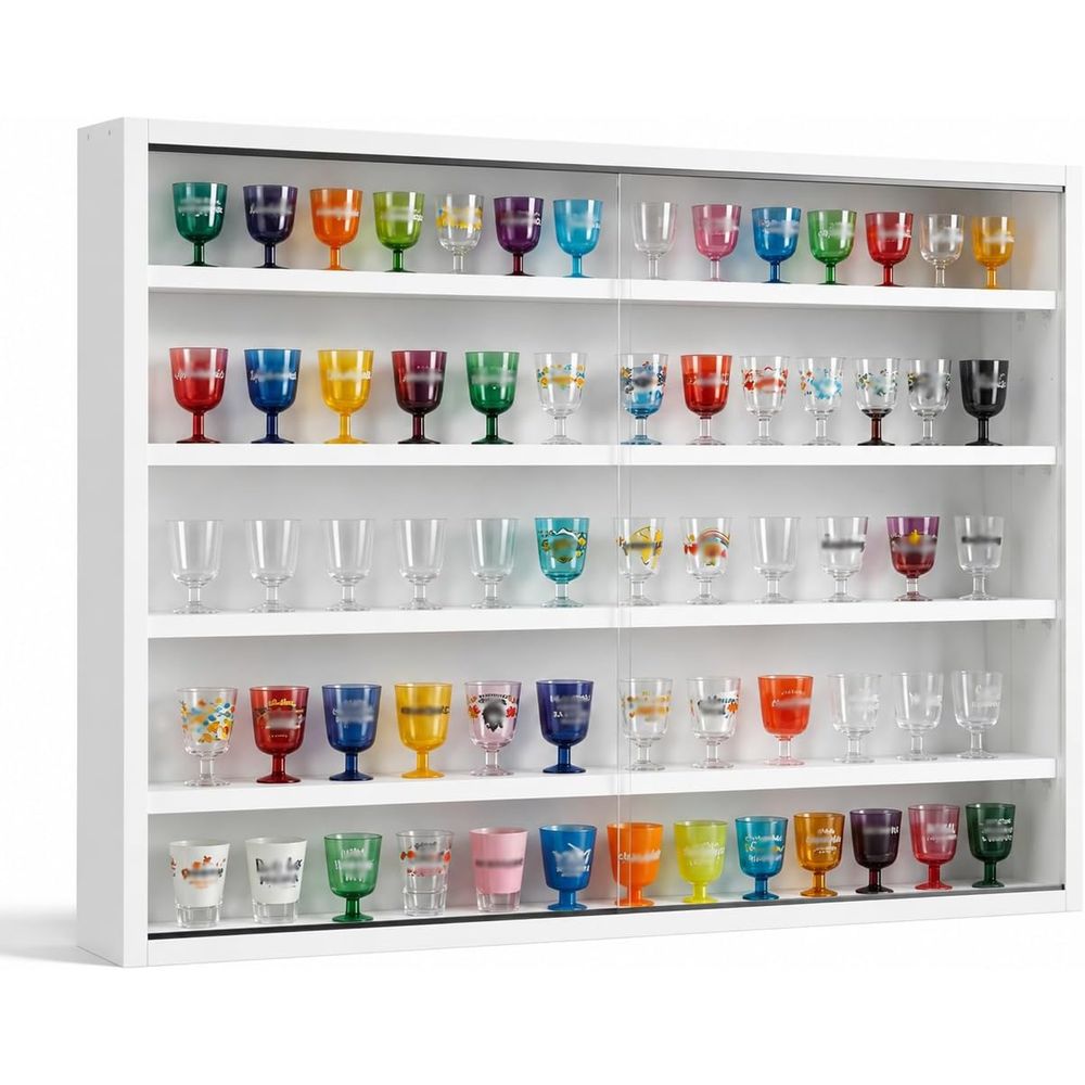 5-Tier Wall-Mounted Shot Glass - огляд і ціна Glass Cabinet Display